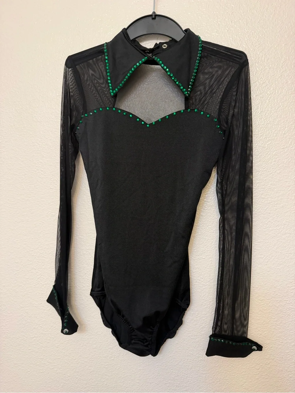 Kelle dance black costume 2 piece wide leg pants leotard CHIC STREET 5417 SA
